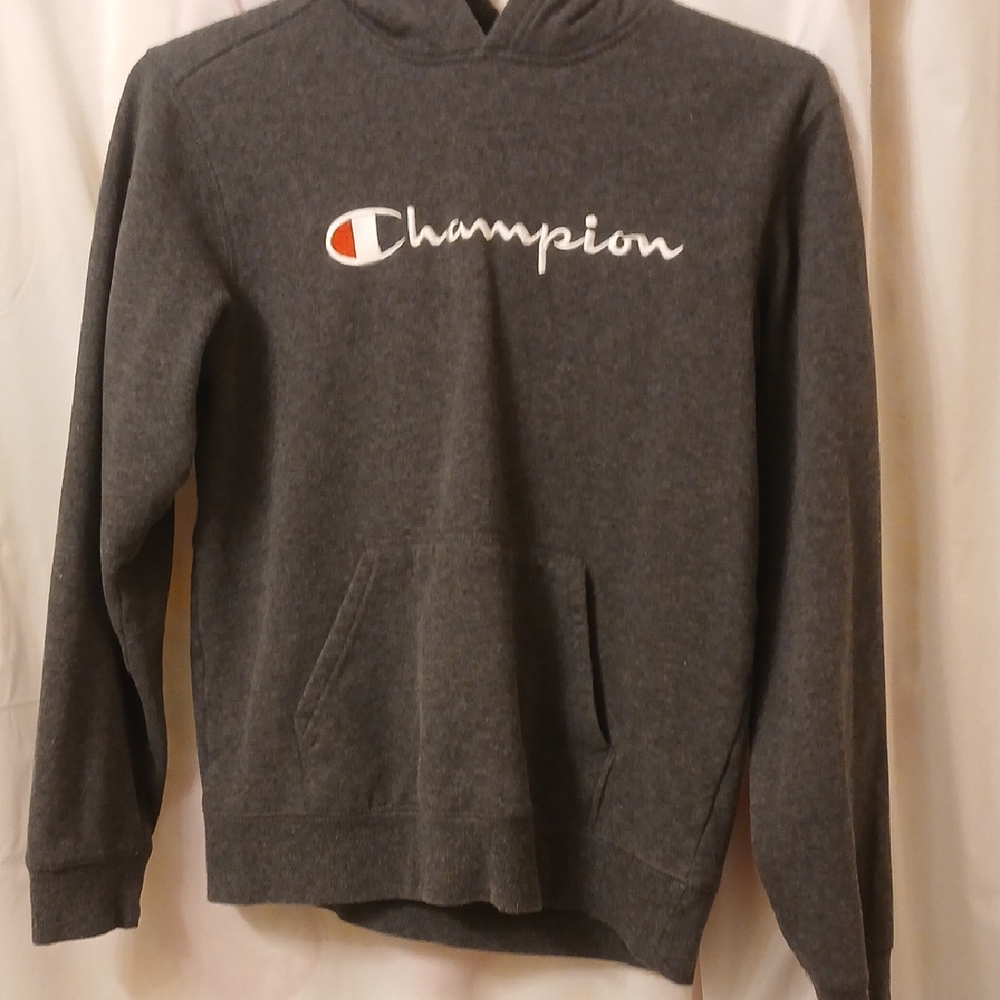 Champion Boy''s Gray Hoodie Sweater
